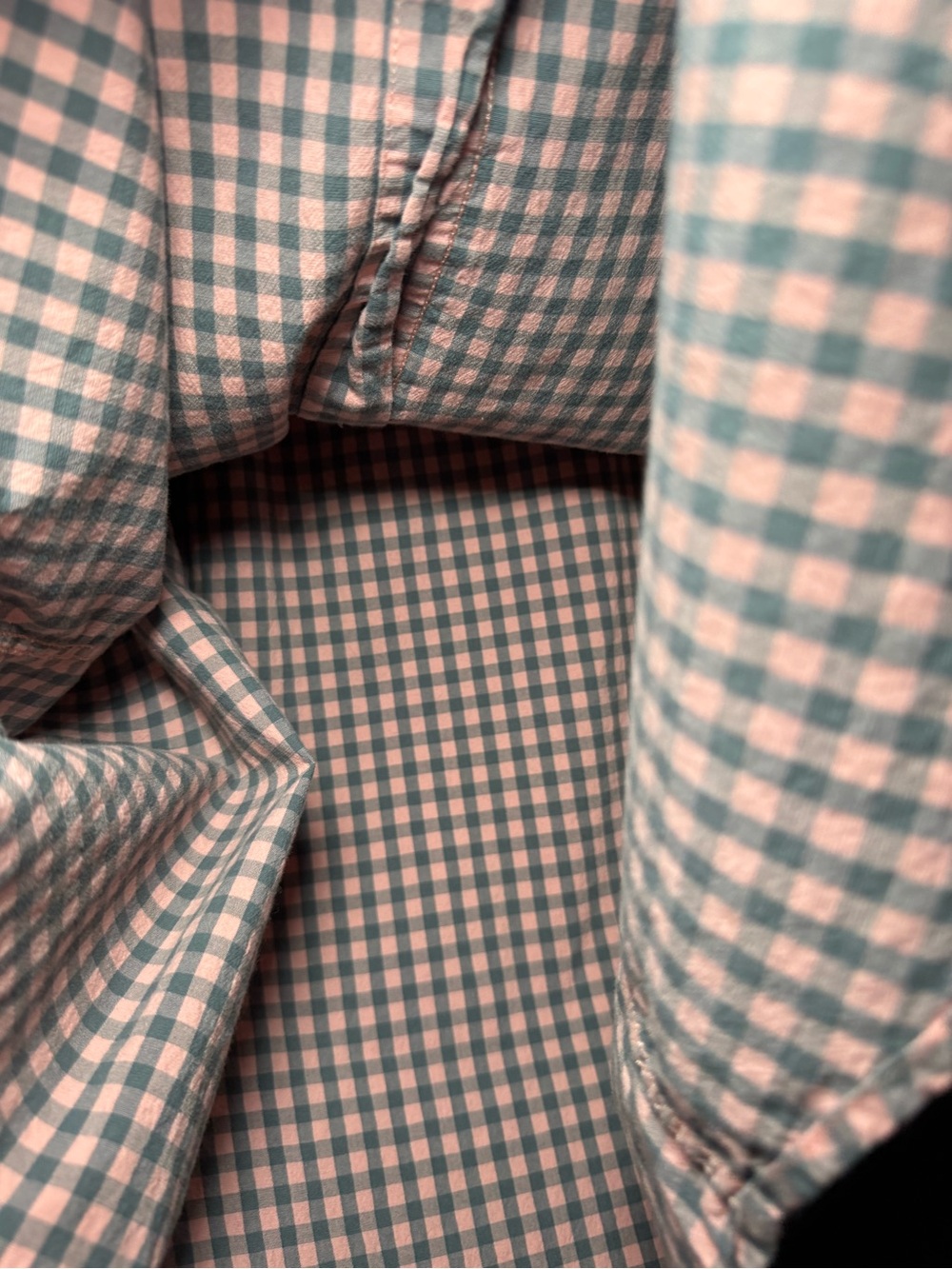 Old Navy XL Men’s Peach/Gray Plaid Everyday Shirt Slim Fit Button Up - Picture 5 of 7